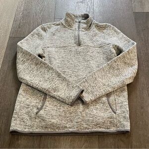 Thread & Supply Quarter Zip Fleece Knit Sweater Jacket Size Large